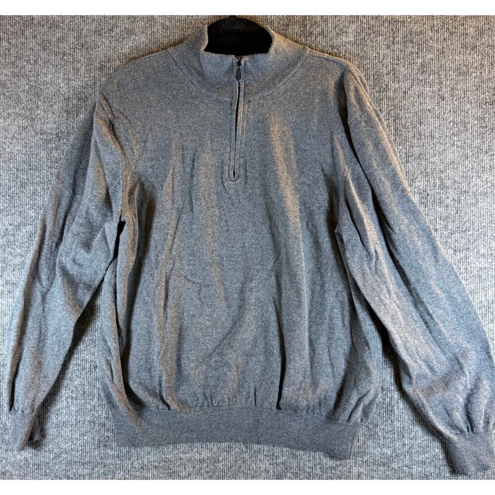'BLACK BROWN 1826' 1/4 Zip 100% Italian Merino Wool‎ Sweater XXL